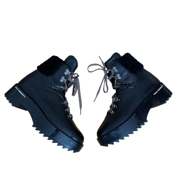Yohji Yamamoto Y-3 Super Hike Chunky Platform Boots Size 8 Black - Picture 3 of 10